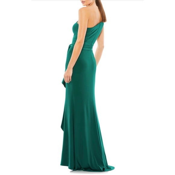 Mac duggal one shoulder jersey sheath gown - Picture 8 of 8